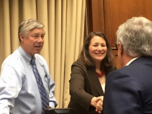 Moments after the historic vote: Cure Alliance founder and board member Dr. Camillo Ricordi  with Rep. Fred Upton (R-MI) and Rep. Diana DeGuette (D-CO).