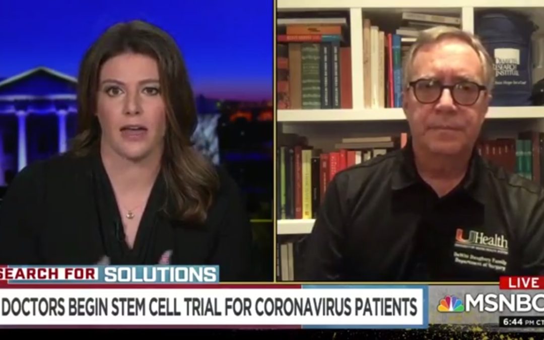 Watch MSNBC: Major Med Centers join Cure Alliance in UC MSC Therapy
